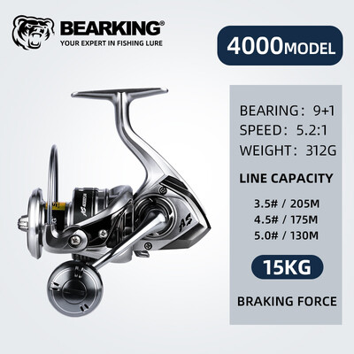 Bearking Saltwater Spinning Reel Max Drag 20kg 1000-6000 9+1BB Spinning pesca Reel pribor za ribolov