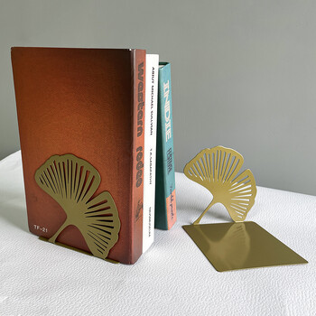 Εξαιρετικό κίτρινο Ginkgo Book Ends Metal Bookend Office Desktop Home για βιβλιόφιλους Προμήθειες γραφείου Ράφι βιβλίων