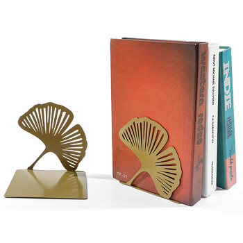 Εξαιρετικό κίτρινο Ginkgo Book Ends Metal Bookend Office Desktop Home για βιβλιόφιλους Προμήθειες γραφείου Ράφι βιβλίων