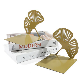 Εξαιρετικό κίτρινο Ginkgo Book Ends Metal Bookend Office Desktop Home για βιβλιόφιλους Προμήθειες γραφείου Ράφι βιβλίων