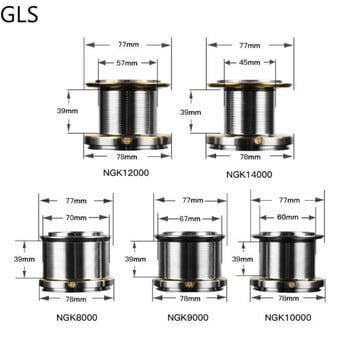 GLS New 8000 9000 10000 12000 14000 Series Long Casting Spinning Wheel 17+1BB Макара от алуминиева сплав 4.8:1 Високоскоростна риболовна макара