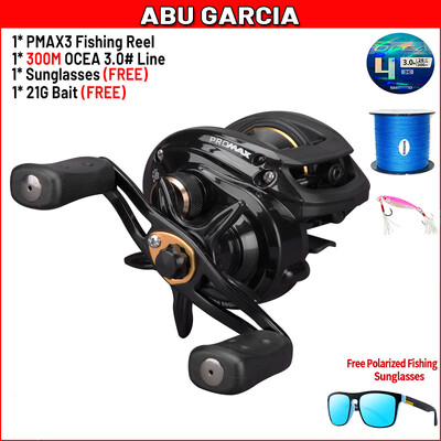 Oriģinālā Abu Garcia Brand Pro Max3 PMAX3 labās rokas ēsmas liešanas makšķerēšanas spole 8BB 7.1:1 207g bungu velcēšanas ēsmas spole