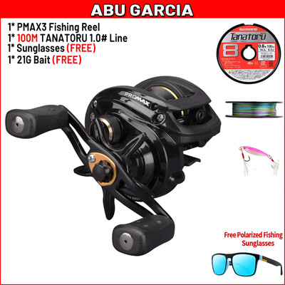 Oriģinālā Abu Garcia Brand Pro Max3 PMAX3 labās rokas ēsmas liešanas makšķerēšanas spole 8BB 7.1:1 207g bungu velcēšanas ēsmas spole