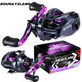 Sougayilang Purple Baitcasting horgászorsó 7,2:1 nagy sebességű áttételi arány Szupersima horgászorsó Max Drag 10 kg-os horgászorsók