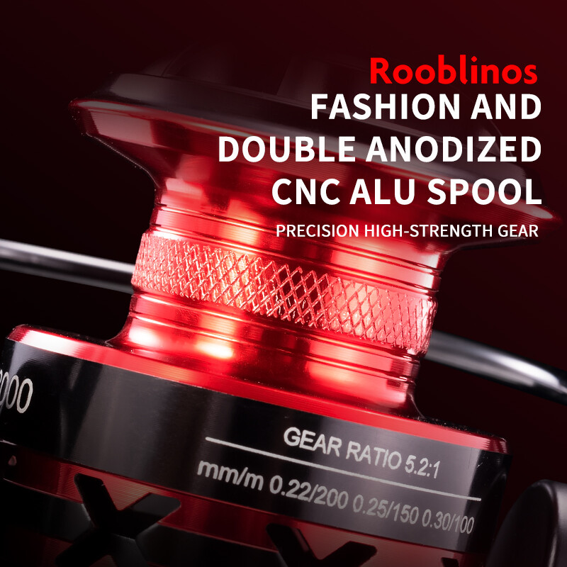 Mulinete de pescuit spinning ROOBLINOS HT pentru apă sărată, apă dulce, bobină de metal, stânga/dreapta, dispozitiv de pescuit la crap interschimbabil la păstrăv