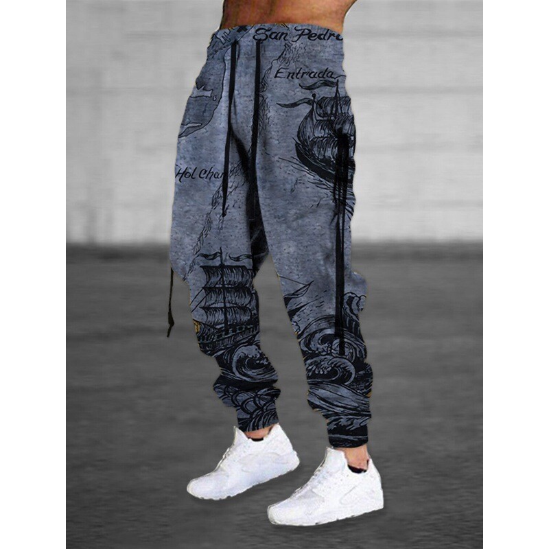 Tarpvalstybinės naujos vyriškos laisvos laisvalaikio kelnės, 3D spausdintos madingos prekės ženklo bėgimo sportinės kelnės Gatvės vyriškų drabužių drabužių gamintojai