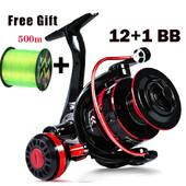 Sougayilang 12+1BB spinning õngenöör ülitugev alumiiniumpool, maksimaalne tõmbejõud 16 kg tasuta kingitus 500 m õngenöör Pesca