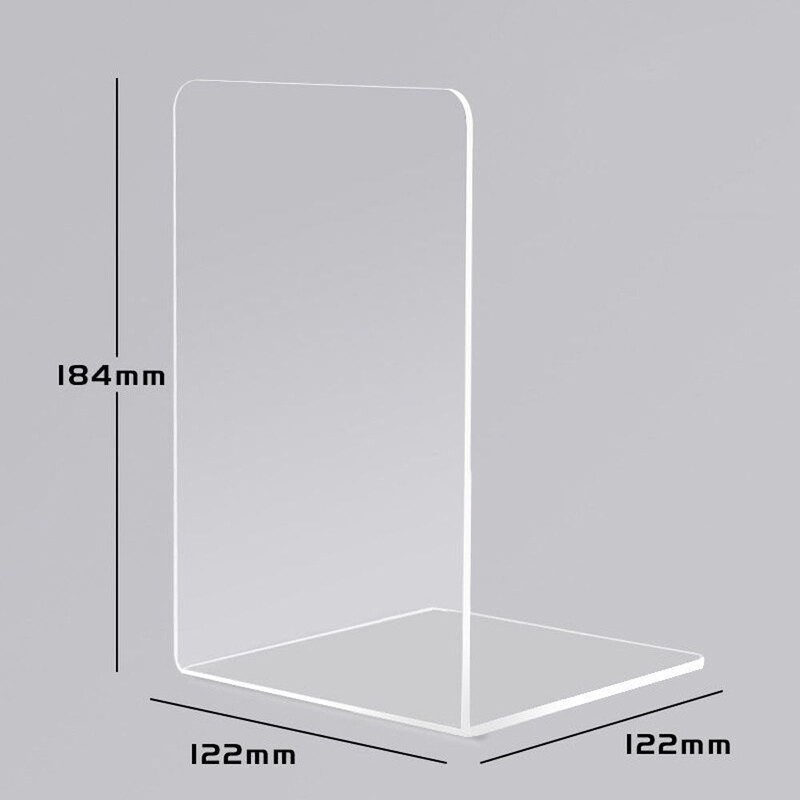 Kreatív akril L alakú könyvállvány Egyszerű asztali tároló Átlátszó könyvtartó L alakú asztali rendszerező tanulói helyhez kötött