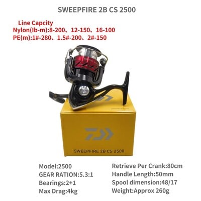 DAIWA SWEEPFIRE 2B CS 1500 2000 2500 3000 3500 4000 4500 5000 pergető horgász orsó