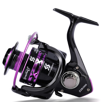 Sougayilang New 1000-5000 Series Spinning Reel Max Drag 8kg Риболовна макара 5.2:1 предавателно отношение Гладка шаранска макара Бас риболовни принадлежности