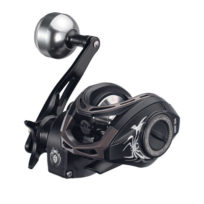 Rybársky navijak HAUT TON Black Baitcaster, prevodový pomer 6,3:1, maximálna brzdná sila 7 kg, 5+1 BB BB, na lov ostriežov v sladkej a morskej vode.