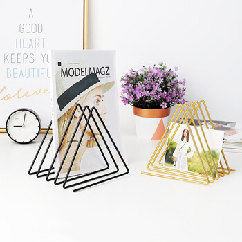 Ράφι δίσκων βινυλίου Triangle Book Holder Magzine Record Collection Αποθήκευση Ράφι Μεταλλική βάση Διακόσμηση γραφείου γραφείου σπιτιού