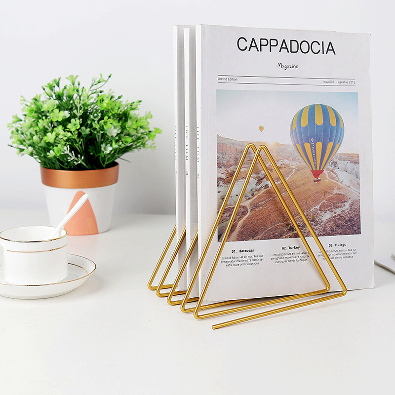 Vinila skaņuplašu plaukts trīsstūrveida grāmatu žurnāla turētājs ierakstu kolekcija uzglabāšanas plaukts metāla statīvs Mājas biroja galds organizatora dekors