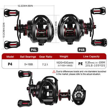 Sea.Yolo Baitcast Reel 7,2:1 Speed Ratio Metal Rocker Roll-Distance Casting Fishing Roel 5+1BB With Unloading Alarm