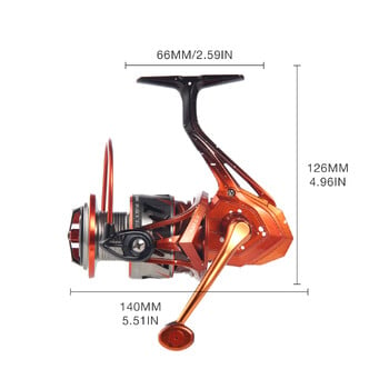 HAUT TON FIREMAN 1500S/3000S/4000L Spinning Fishing Roel, 5,2:1 Αναλογία μετάδοσης 4+1BB, Εξαιρετικά ελαφρύ ομαλό, Σύστημα έλξης 27,1-31,8Lbs