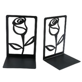 Capete de cărți cu trandafir negru pentru rafturi Suport de cărți pentru cărți grele Suport de cărți de cărți de acasă Suport de cărți de cărți Organizator de cărți de fier