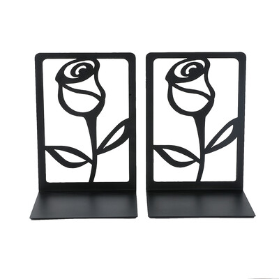 Capete de cărți cu trandafir negru pentru rafturi Suport de cărți pentru cărți grele Suport de cărți de cărți de acasă Suport de cărți de cărți Organizator de cărți de fier