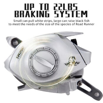 HAUT TON Silver Wings Baitcasting Roel 7,2:1 Ομαλή αναλογία μετάδοσης 22 Lbs Σύστημα έλξης ανοξείδωτο13BB Ιδανικό για θαλασσινό νερό γλυκού νερού