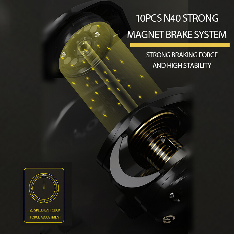 Haut Ton Plating Haut Ton Ultra Light 7.2.1 Omjer prijenosa 8 kg Max. otpor Lagani magnetski kočioni sustav od aluminija i karbonskih vlakana