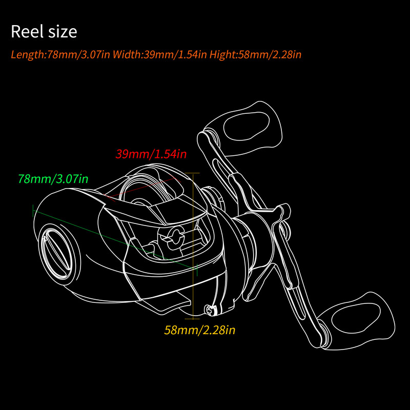 HAUT TON FIRE Aluminijska rola za bacanje mamaca, omjer prijenosa 7,2:1, ultra lagana, glatka, 4+1BB 22 lbs, vučni sustav za slanu i slatku vodu