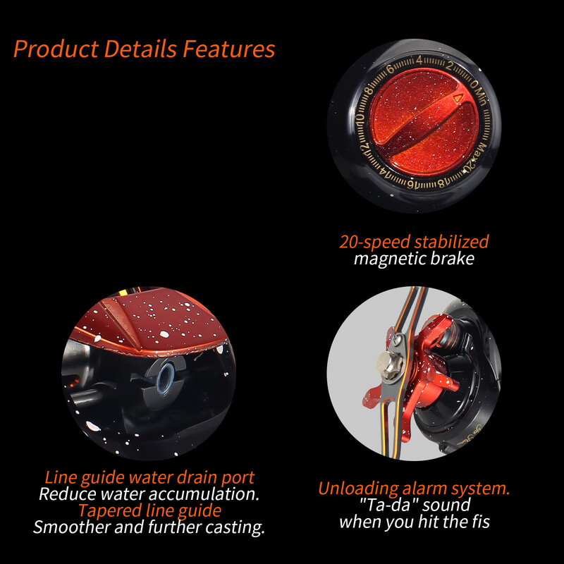 HAUT TON FIRE Aluminijska rola za bacanje mamaca, omjer prijenosa 7,2:1, ultra lagana, glatka, 4+1BB 22 lbs, vučni sustav za slanu i slatku vodu