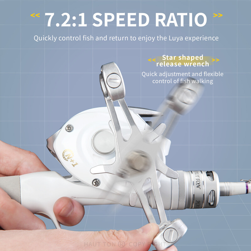 Navijak HAUT TON ET baitcaster, 4+1BB, prevodový pomer 7,2:1, brzdný systém 15Lbs, na baitcasting v sladkej vode