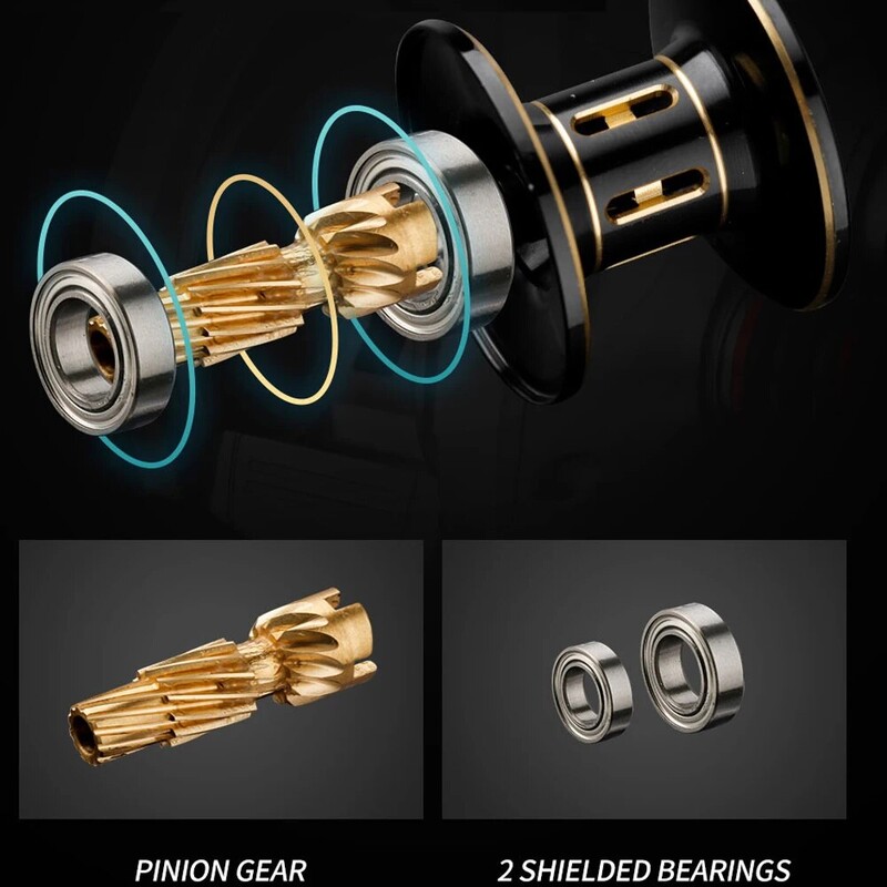 Baitcasting žūklės ritės Max Drag 8kg Ultra Light Casting Reel žvejybos ritė, skirta Bass Pike žvejybos reikmenims