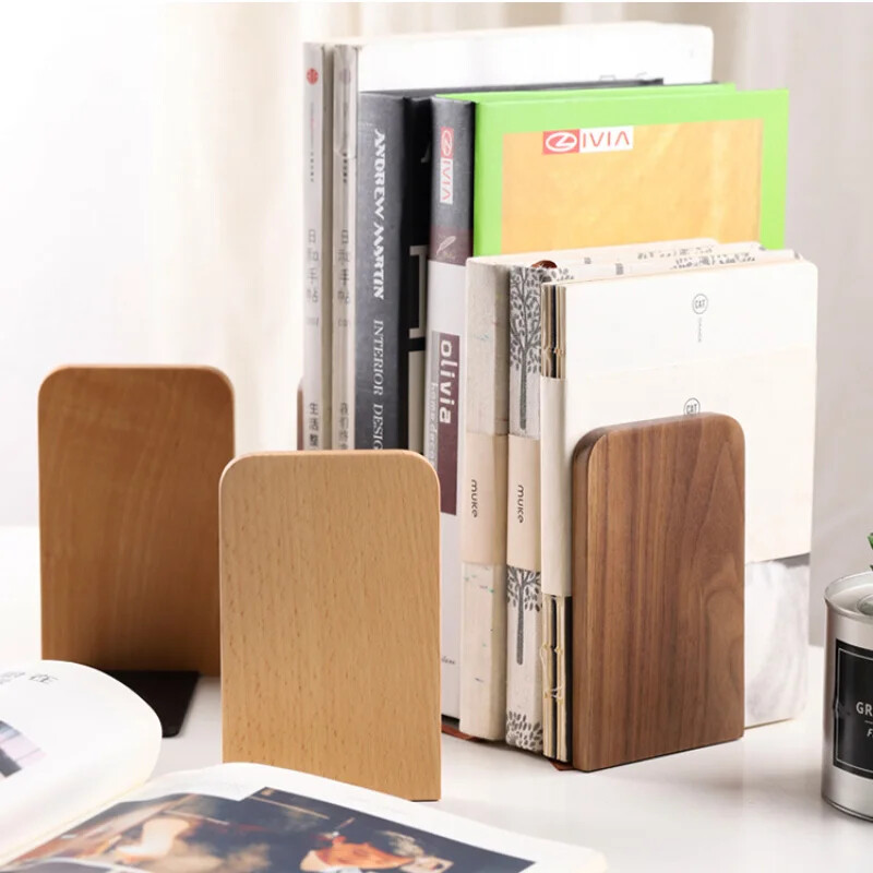 1 τμχ Βιβλιοθήκες από ξύλο καρυδιάς σε σχήμα L Οργανοθήκη γραφείου Επιτραπέζια βιβλιοθήκη Σχολική γραφική ύλη Αξεσουάρ γραφείου Nature Wood Stand βιβλίου