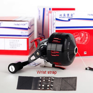 BL39 Μεταλλικό κλειστό καρούλι Μαύρο κόκκινο Slingshot Fishing Roel Shooting Fish με πετονιά 55M