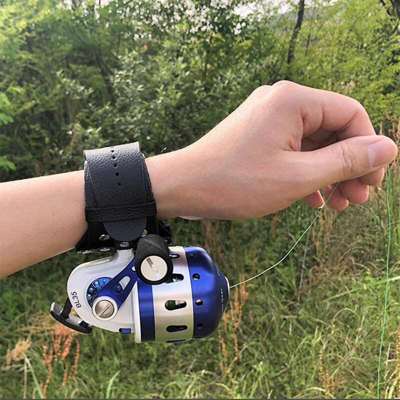 BL35 Makšķerēšanas Spincast Reel 6+1BB Slēgta metāla spole Slingshot Shoot Fish Outdoor ar aproci 5#PE līnija 55M