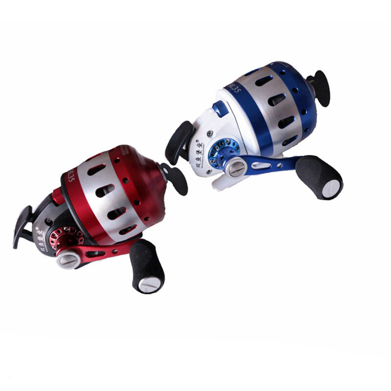 BL35 Makšķerēšanas Spincast Reel 6+1BB Slēgta metāla spole Slingshot Shoot Fish Outdoor ar aproci 5#PE līnija 55M