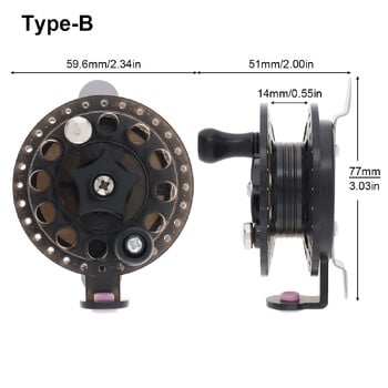 Fly Fishing Reels ABS Ελαφρύ καρούλι ψαριού για κυπρίνους Χειμερινό καρούλι ψαρέματος με πάγο Εργαλεία εργαλεία ψαρέματος σε εξωτερικούς χώρους