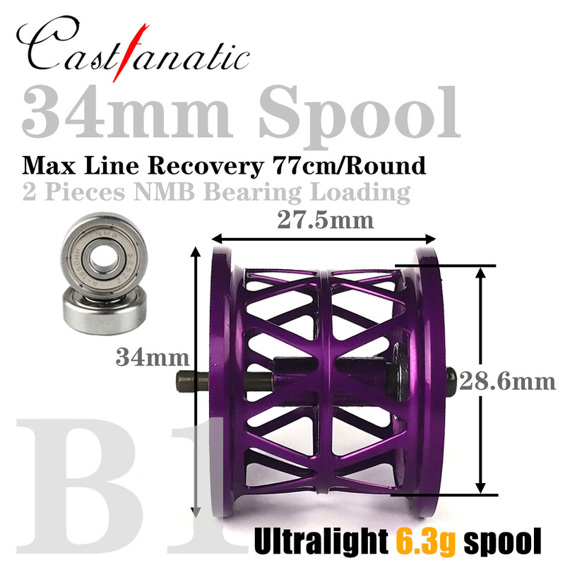 Castfanatic B1 157g Ultralight BFS FINESSE Baitcasting Mulinet 6.3g Bobina Baitcaster Bobina de pescuit Accesoriu pentru Pastrav Ajing Mulinet