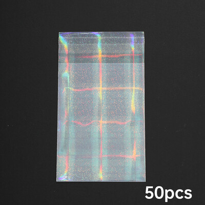 50 τεμ/συσκευασία Laser Love Holographic Photocards Protector Sleeves Διαφανές φιλμ κάρτας Idol Photo Sleeve INS Τσάντα συσκευασίας δώρων