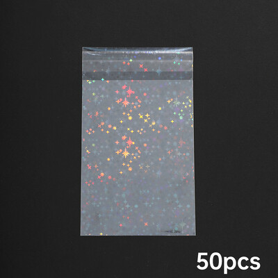 50 τεμ/συσκευασία Laser Love Holographic Photocards Protector Sleeves Διαφανές φιλμ κάρτας Idol Photo Sleeve INS Τσάντα συσκευασίας δώρων