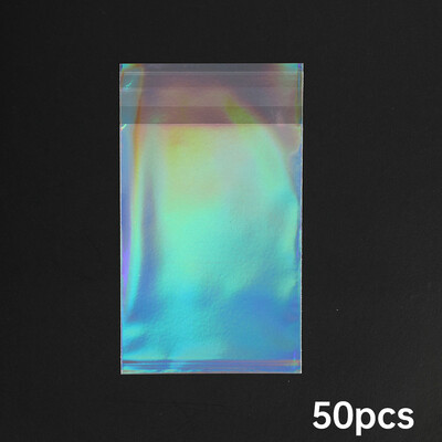 50 τεμ/συσκευασία Laser Love Holographic Photocards Protector Sleeves Διαφανές φιλμ κάρτας Idol Photo Sleeve INS Τσάντα συσκευασίας δώρων