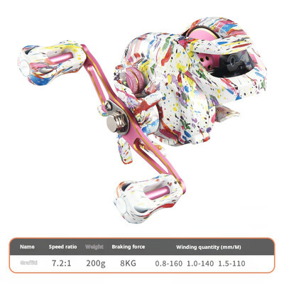 Mulinetă de pescuit cu momeală ultra netedă, 8 kg, tragere maximă 7,2: 1, cupă de linie metalică cu viteză mare, roată de jig de mare pentru somn, bas, crap