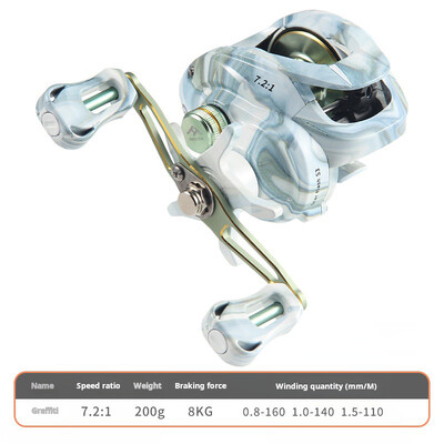 Mulinetă de pescuit cu momeală ultra netedă, 8 kg, tragere maximă 7,2: 1, cupă de linie metalică cu viteză mare, roată de jig de mare pentru somn, bas, crap