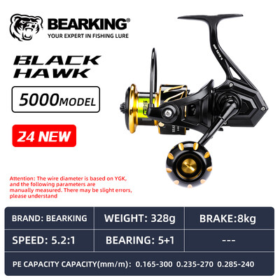 BEARKING B-Hawk 5+1BB Mulinetă de pescuit rezistentă la apă sărată Max Drag 10kg 3000-6000 9+1BB Mulinetă de pescuit Spinning Pesca Accesorii