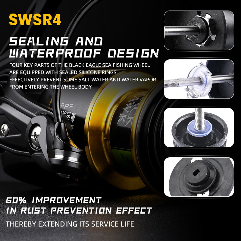 BEARKING B-Hawk 5+1BB Mulinetă de pescuit rezistentă la apă sărată Max Drag 10kg 3000-6000 9+1BB Mulinetă de pescuit Spinning Pesca Accesorii