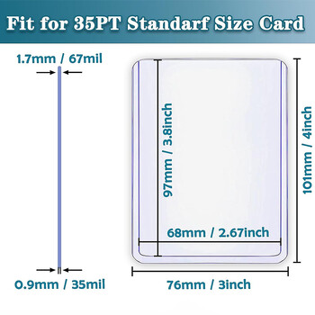 35PT Top Loader Clear Protective Trading Card Topload Θήκη σκληρής πλαστικής θήκης για αθλητικές κάρτες μπέιζμπολ