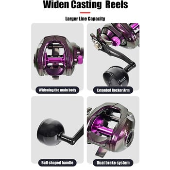 Τροχός ευρείας εμβέλειας Droplet Wheel 5.3:1 Baitcasting Roel 12KG Max Drag Baitcast Roels για ψάρεμα στη θάλασσα/βάρκα Pesca Iscas Tackle