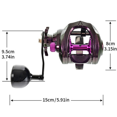 Τροχός ευρείας εμβέλειας Droplet Wheel 5.3:1 Baitcasting Roel 12KG Max Drag Baitcast Roels για ψάρεμα στη θάλασσα/βάρκα Pesca Iscas Tackle