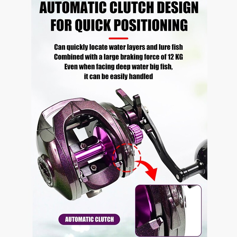 Plataus korpuso ilgo nuotolio lašelinis ratas 5.3:1 „Baitcasting“ ritė, 12 kg maks. „Drag“ „Baitcast“ ritės, skirtos žvejybai jūroje / valtimis „Pesca Iscas“ reikmenys