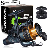 Sougayilang Fishing Reel 2000-6000 Series Spinning Reel Max Drag 15kg με ατσάλινο άξονα και δωρεάν καρούλι για ψάρεμα κυπρίνου Pesca