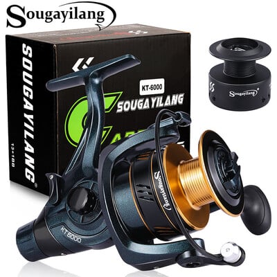 Риболовна макара Sougayilang 2000-6000 Series Spinning Reel Max Drag 15kg със стоманен вал и свободна шпула за риболов на шаран Pesca