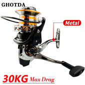 Long Shot Jigging Spinning Reel 9000/10000/12000 Series Surf Fishing Wheel 30KG Max Drag, Saltwater Big Trolling Reel Pesca