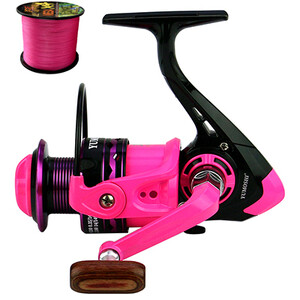 Ghotda Pink Fly Fishing Reel 2000-7000 Високоскоростна въртяща се риболовна макара със съотношение 5.2:1 Кастингова макара с линия за шаран за солена вода