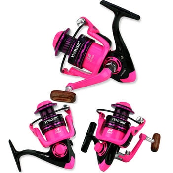 Ghotda Pink Fly Fishing Reel 2000-7000 High Speed 5,2:1 Ratio Spinning Fishing Reel Casting Roel with Line Carp for Saltwater