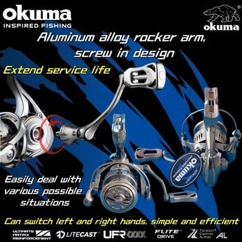 OKUMA Spinning Reels LA 1500-3000 въглеродна олекотена риболовна макара, 10 KG MaxDrag, 6+1 лагер, съотношение на скоростта 5.2:1, подарък въдица за риболов